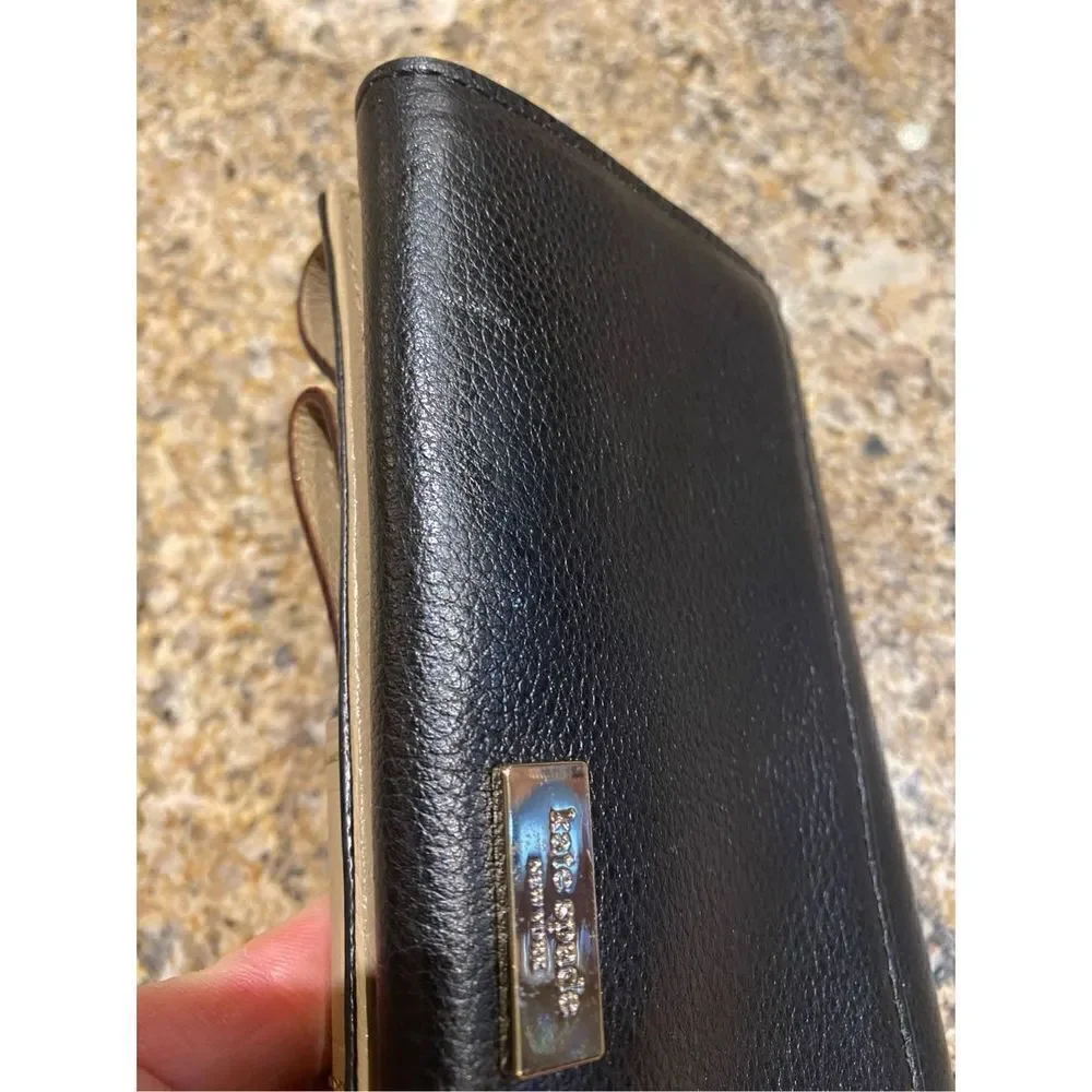 Kate Spade Black & Taupe Leather Elena Shoulder Bag & Wallet/Wristlet